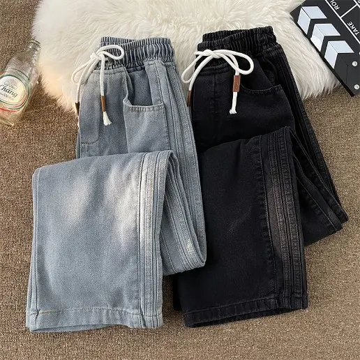 ボウタイ 着痩せ効果 切り替え アンプルライン ファッション ハイウエスト 大きめのサイズ感 デニム