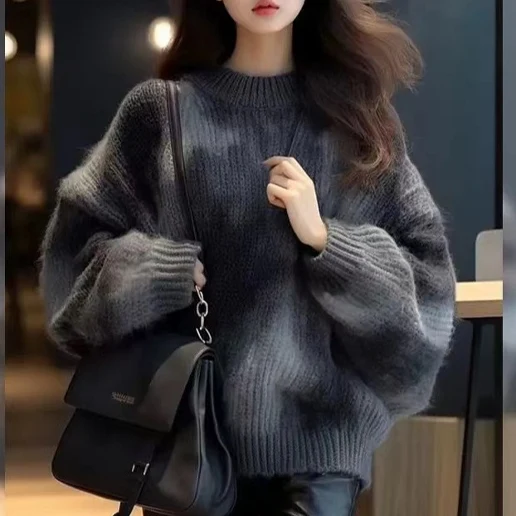 お洒落上級者 ニット コーディネート自在 レディース 配色 シンプル ニットセーター