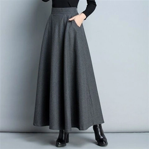 リピー数高 休日 無地 柔軟加工 足首丈 Aライン シンプル スカート