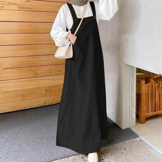 ノースリーブ レトロ カジュアル スクエアネック プルオーバー ファッション 型崩れしない 無地 キャミワンピース