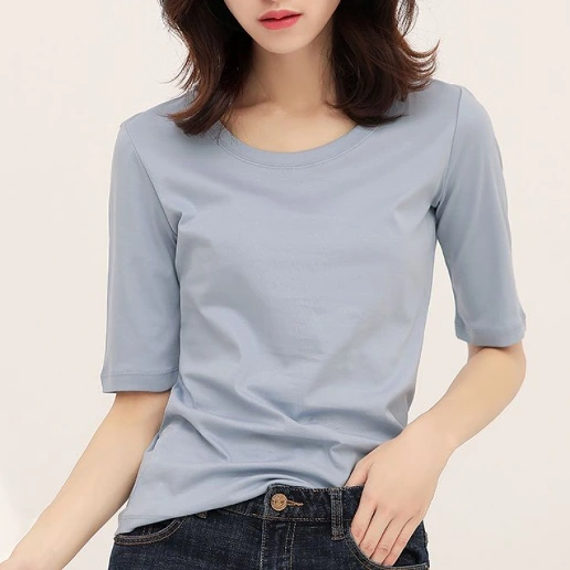 早い者勝ちです! ラウンドネック プルオーバー 半袖 無地 ファッション Tシャツ