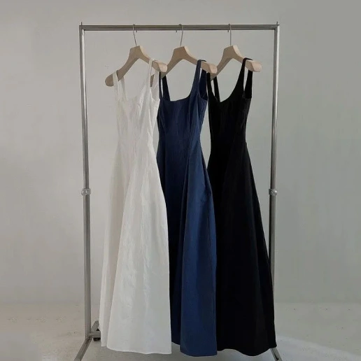 ノースリーブ シンプル 着痩せ効果 週末 フェミニン プルオーバー エレガント キャミワンピース