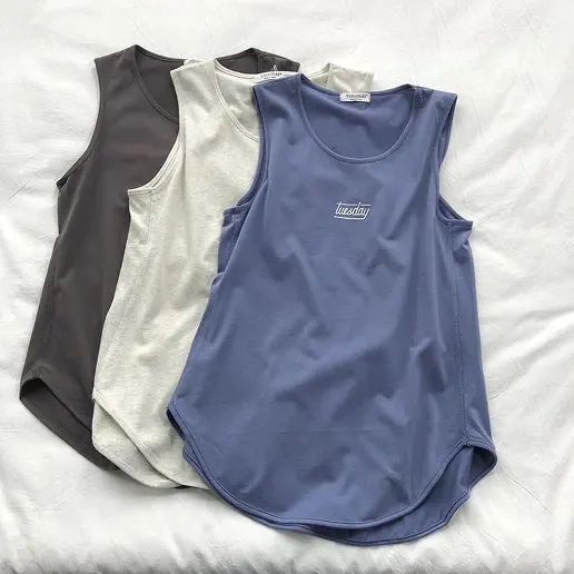 新登場 ノースリーブ プリント アルファベット ラウンドネック カジュアル タンクトップ