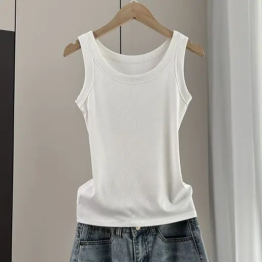 売り切れ必至 無地 プルオーバー 着痩せ効果 ノースリーブ ラウンドネック シンプル タンクトップ