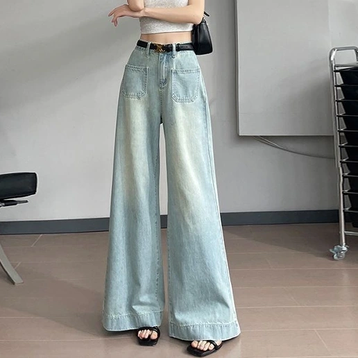 『今売れてます!』 ロング丈 ベルト付き ファスナー ラインストーン 無地 ファッション ジーンズ