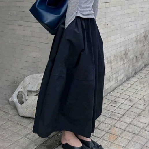 新商品をピックアップ！ 大人可愛いAライン Aライン ポケット付き ハイウエスト 無地 カジュアル スカート