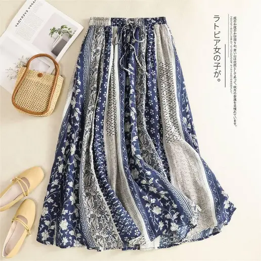 今季大注目 カジュアル 切り替え ハイウエスト Aライン スカート