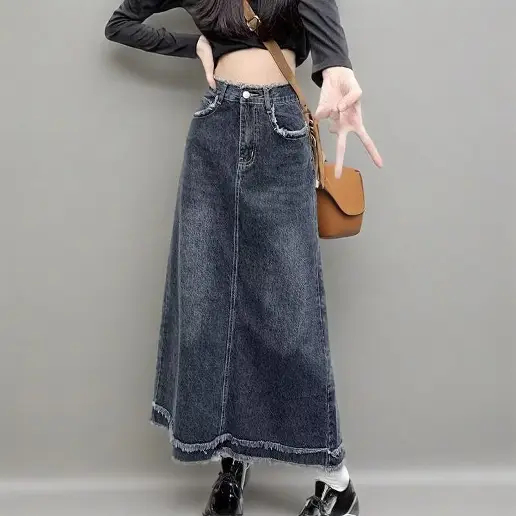 お買い得！ エイジング加工 無地 スリット Aライン ストリート系 スカート