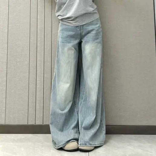 主役級 伸縮性あり ロング丈 脚長効果 無地 休日/外出 レトロ デニム