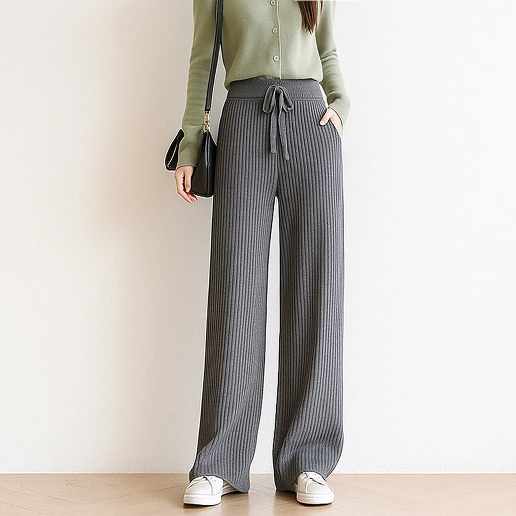 女性らしさ全開♡ ビックシルエット ボウタイ レギュラー丈 無地 骨格ウェーブ ファッション カジュアルパンツ