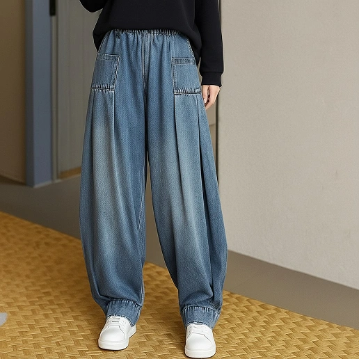 「型崩れしない」 骨格ナチュラル ビックシルエット 着痩せ効果 カジュアル ファッション ハイウエスト デニム