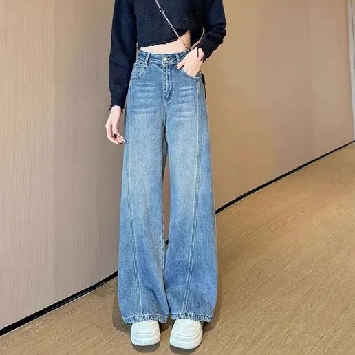 「今季大注目」平日 体型をカバー 無地 休日/外出 ロング丈 カジュアルパンツ コーディネート自在 デニム