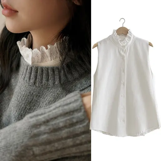 大人女子必見! 切り替え ノースリーブ 無地 ギャザー ボタン シンプル タンクトップ