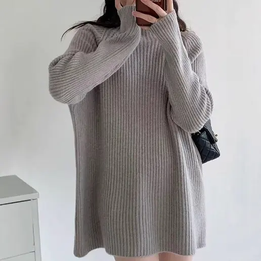 今季人気 無地 ハーフネック ニット プルオーバー 長袖 カジュアル ニットセーター