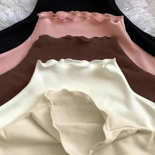 毎日モテ続けちゃう！ 無地 着痩せ効果 ハーフネック コーディネート自在 長袖 シンプル Tシャツ