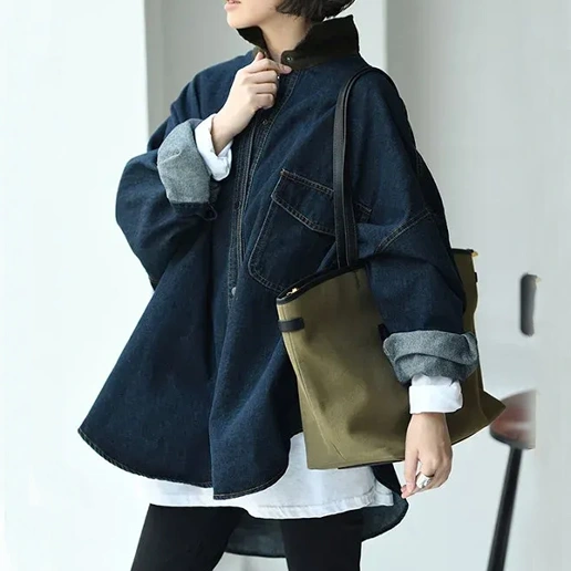 新登場 折り襟 ボタン 無地 切り替え 長袖 シャツ