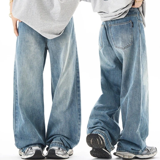 「ポケット付き」ロング丈 シンプル 平日 週末 大きめのサイズ感 カジュアル 体型をカバー デニム