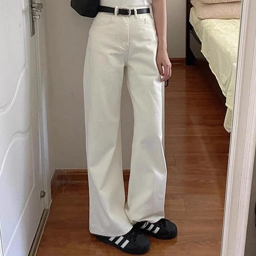 新作登場 デニム ロング丈 無地 ハイウエスト 洋ナシ型 カジュアル ガウチョパンツ デニム