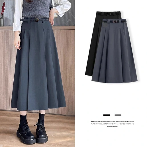 『今売れてます!』 Aライン ギャザー レギュラーウエスト 無地 プリーツ ファッション スカート