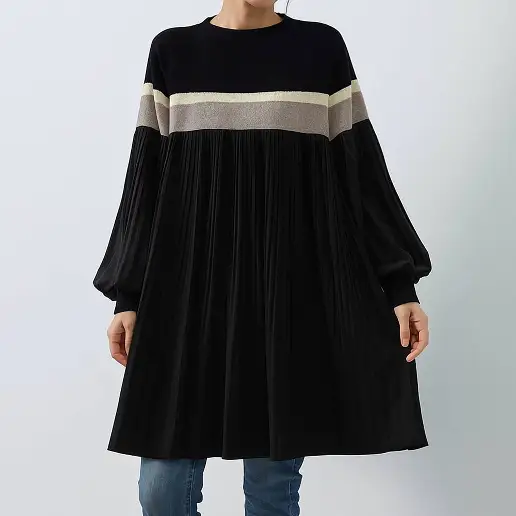 韓国で人気爆発 切り替え 配色 プルオーバー ラウンドネック カジュアル ニットセーター