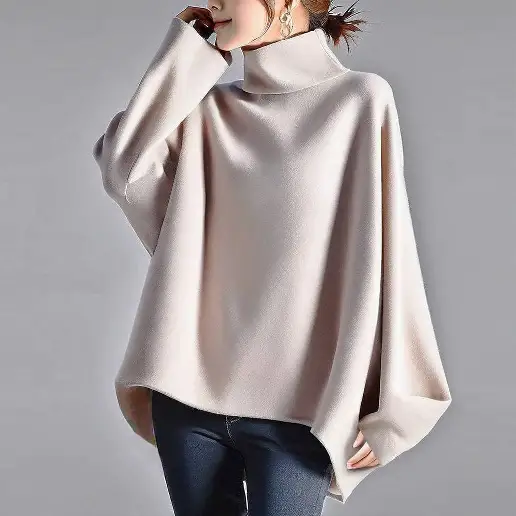 新商品をピックアップ！ ハイネック 長袖 レギュラーウエスト プルオーバー 無地 カジュアル 長袖トップス